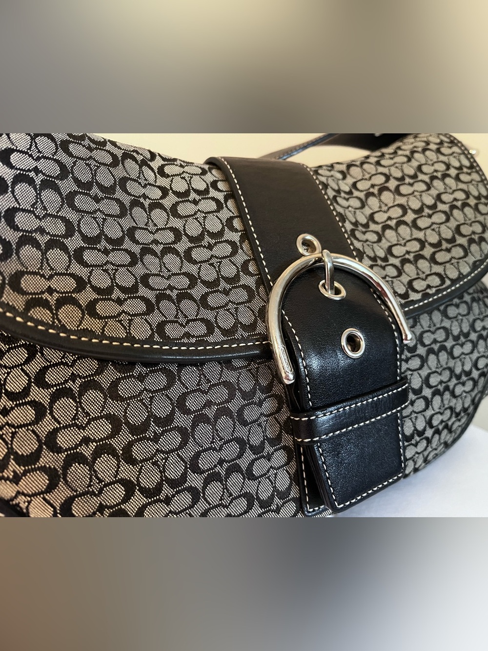COACH Y2K black small signature shoulder bag - Picture 6 of 9